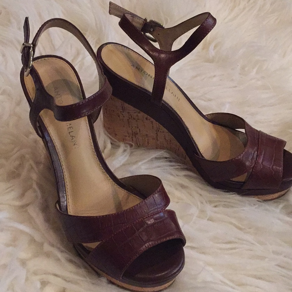 Antonio Melani | Brown Leather Wedge